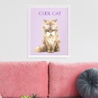 Mint Purple Brown Cool Cat Glasses