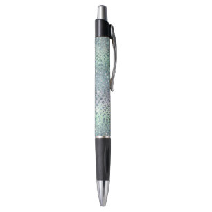 Mint Purple Glitzy Snake Print Pen
