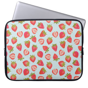 Mint/Red Strawberry Laptop Sleeve