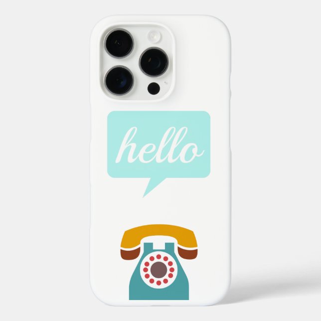 Mint Red Tan Retro Telephone Hello Case-Mate iPhone Case (Back)