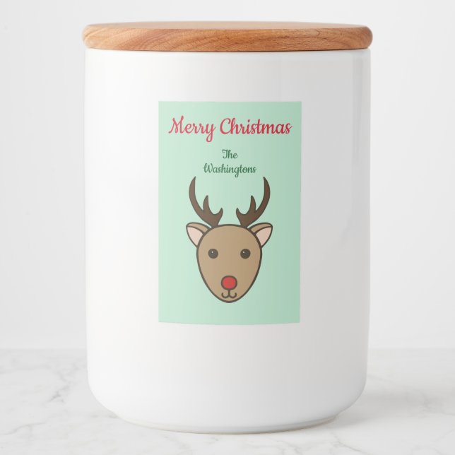 Mint Reindeer Food and Beverage Label Set (Front)