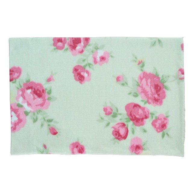 Mint Rose Single Pillowcase (Front)