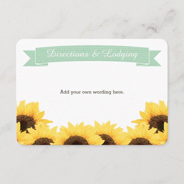MINT RUSTIC SUNFLOWER ENCLOSURE INSERT (Front)