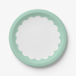 Mint Scallop - Personalizable Paper Plate