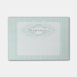Mint Scrolls and Ribbons Wedding Post-it Notes