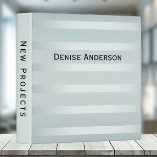Mint Seafoam Silver Striped Binder