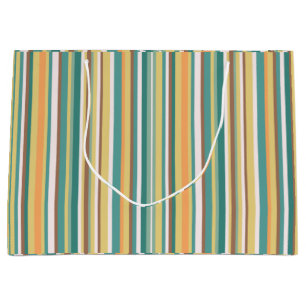 Mint Seamless Geometric Stripes Lines  Large Gift Bag