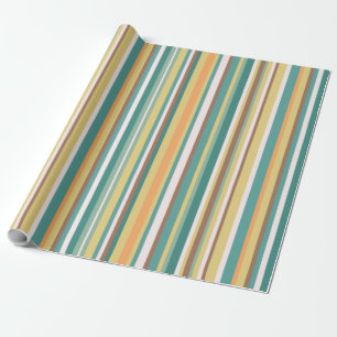Mint Seamless Geometric Stripes Lines Wrapping Paper