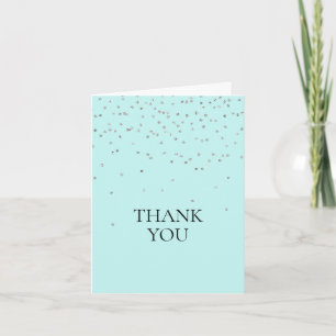 Mint Silver Confetti Thank You