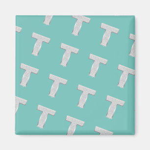 Mint Silver Letter T Magnet
