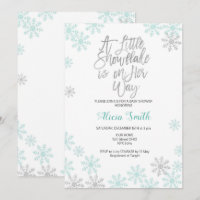Mint Silver Winter Wonderland Girl Baby Shower