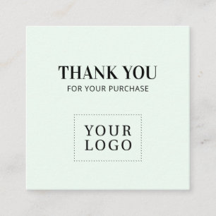 Mint Simple Modern Thank you Business Cards