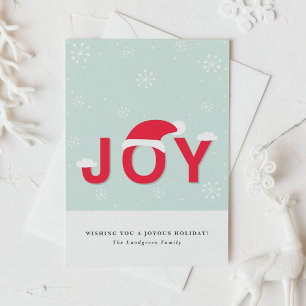 Mint Snow Joy Holiday Greeting Card