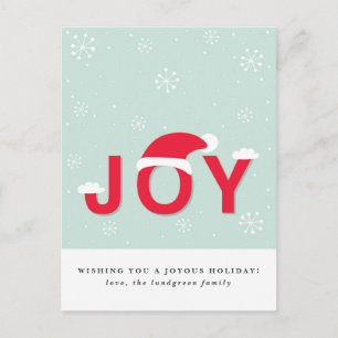 Mint Snow Joy Holiday Postcard