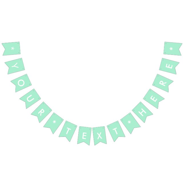 Mint Solid Colour Customize It Bunting Flags (All)