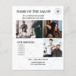 Mint Speckle Minimal Salon Flyer