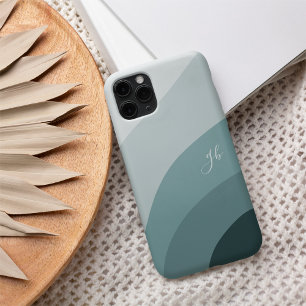 Mint & Spruce Green Boho Colour Flow Monogram iPhone 16 Case