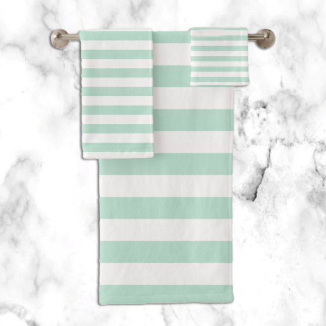 Mint Stripe Bath Towel Set (Creator Uploaded)