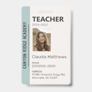 Mint Stripe Homeschool Educator ID Badge