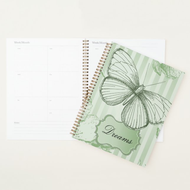 Mint Stripes Butterfly Planner (Display)