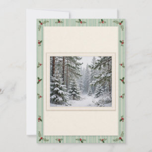 Mint Stripes Christmas Photo Card