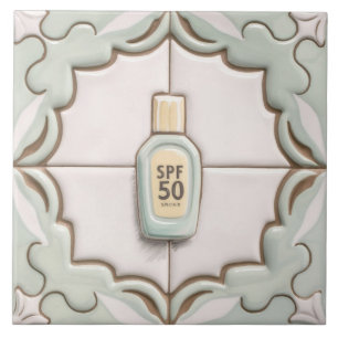 Mint Sunscreen Sun Screen Bottle Funny Bathroom Tile