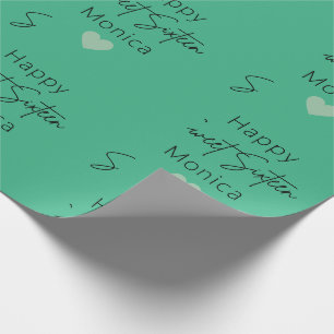 Mint Sweet 16 Personalized Birthday Wrapping Paper