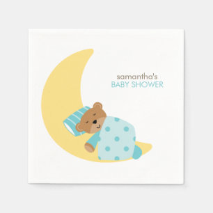 Mint Sweet Dreams Sleeping Teddy Bear Napkin