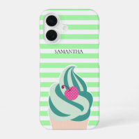 Mint Swirl Ice Cream Striped Personalised