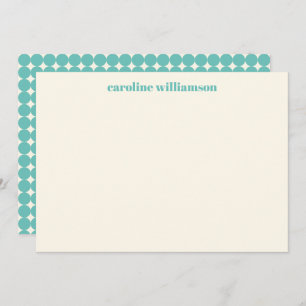 Mint Teal Geometric Dots Pattern Personalized Name Card