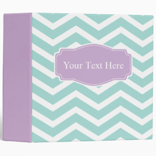 Mint Teal Purple Chevron Custom Binder