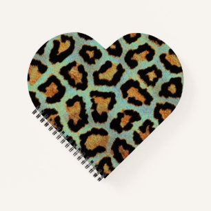 Mint Tease me teal Leopard print Notebook