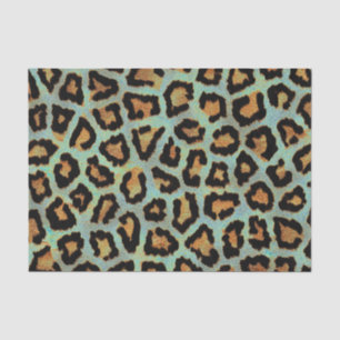 Mint Tease me teal  Leopard print tissue paper