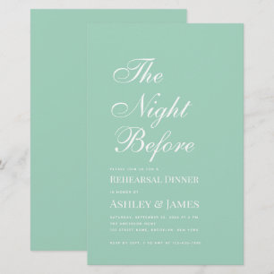 Mint The Night Before Rehearsal Dinner Invitation