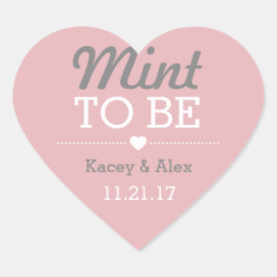 Mint To Be Heart Stickers Mariage Faveurs
