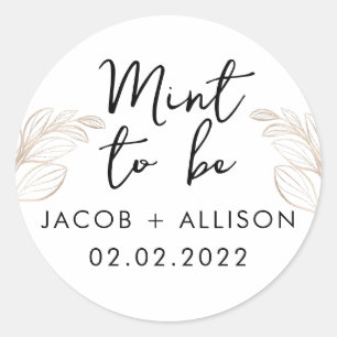 Mint to be modern elegant wedding favor classic round sticker