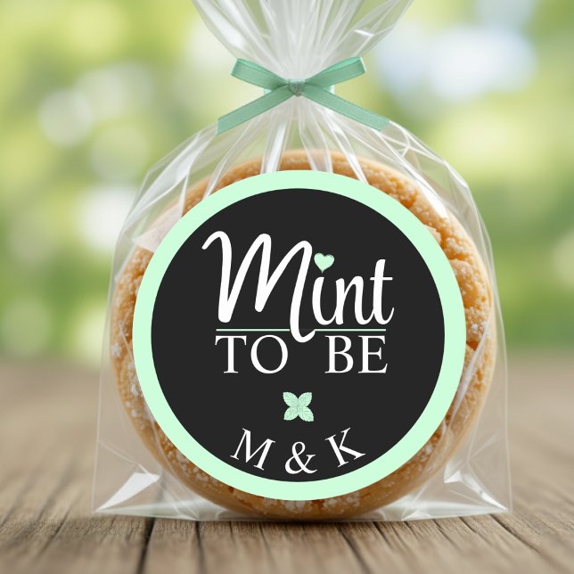 Mint to Be Monogram Wedding Bridal Shower Classic Round Sticker (Mint to Be Monogram Wedding Bridal Shower Classic Round Sticker
)