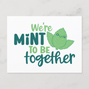 Mint To Be Together Cute Pun Funny Valentine's Day Postcard