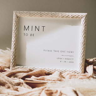 Mint To Be Wedding Favours Minimal Table Sign Deco