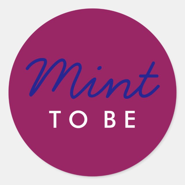 Mint to Be Welcome Bag or Favour Sticker (Front)