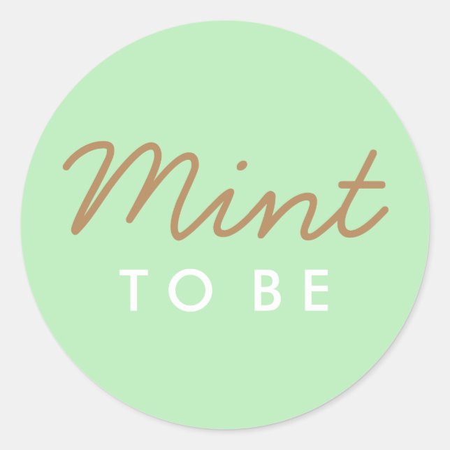 Mint to Be Welcome Bag or Favour Sticker (Front)