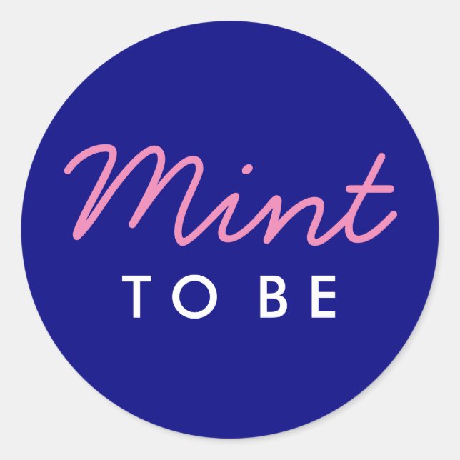 Mint to Be Welcome Bag or Favour Sticker (Front)