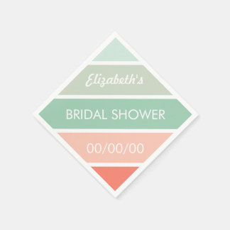 Mint to Coral Bridal Shower Napkins