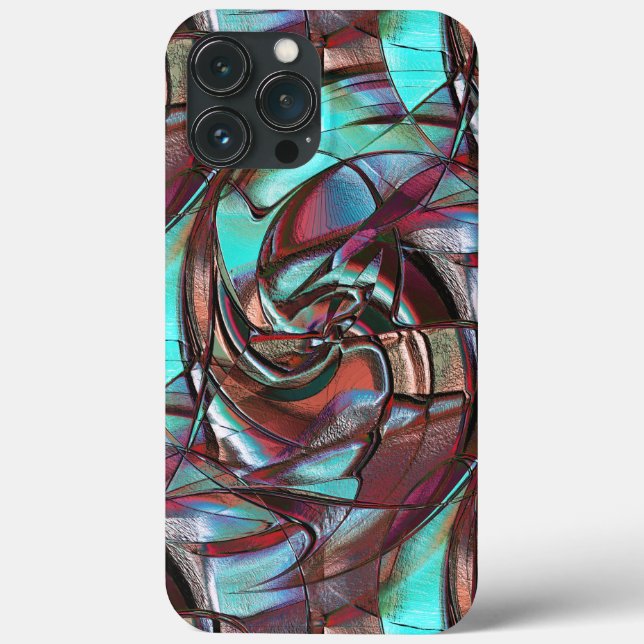 Mint to wine circular curved shapes in grain satin Case-Mate iPhone case (Back)