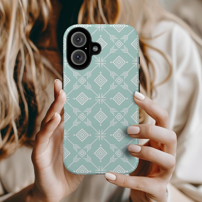 Mint Trendy Arrow Tribal Print Case-Mate iPhone Case (Creator Uploaded)