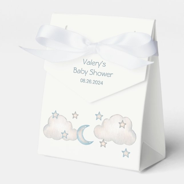 Mint Turquoise Boy Baby Shower Favor Box (Front Side)