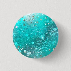 Mint Turquoise Foil Background 1 Inch Round Button