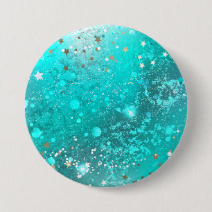 Mint Turquoise Foil Background 3 Inch Round Button