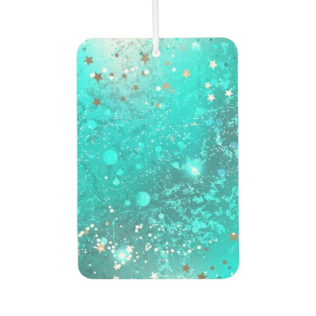 Mint Turquoise Foil Background Air Freshener (Front)