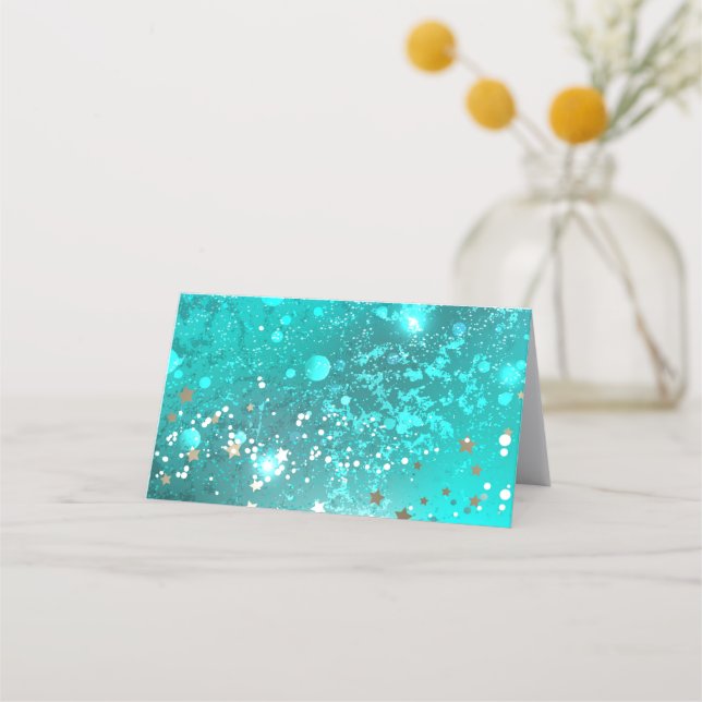 Mint Turquoise Foil Background Appointment Card (Front)